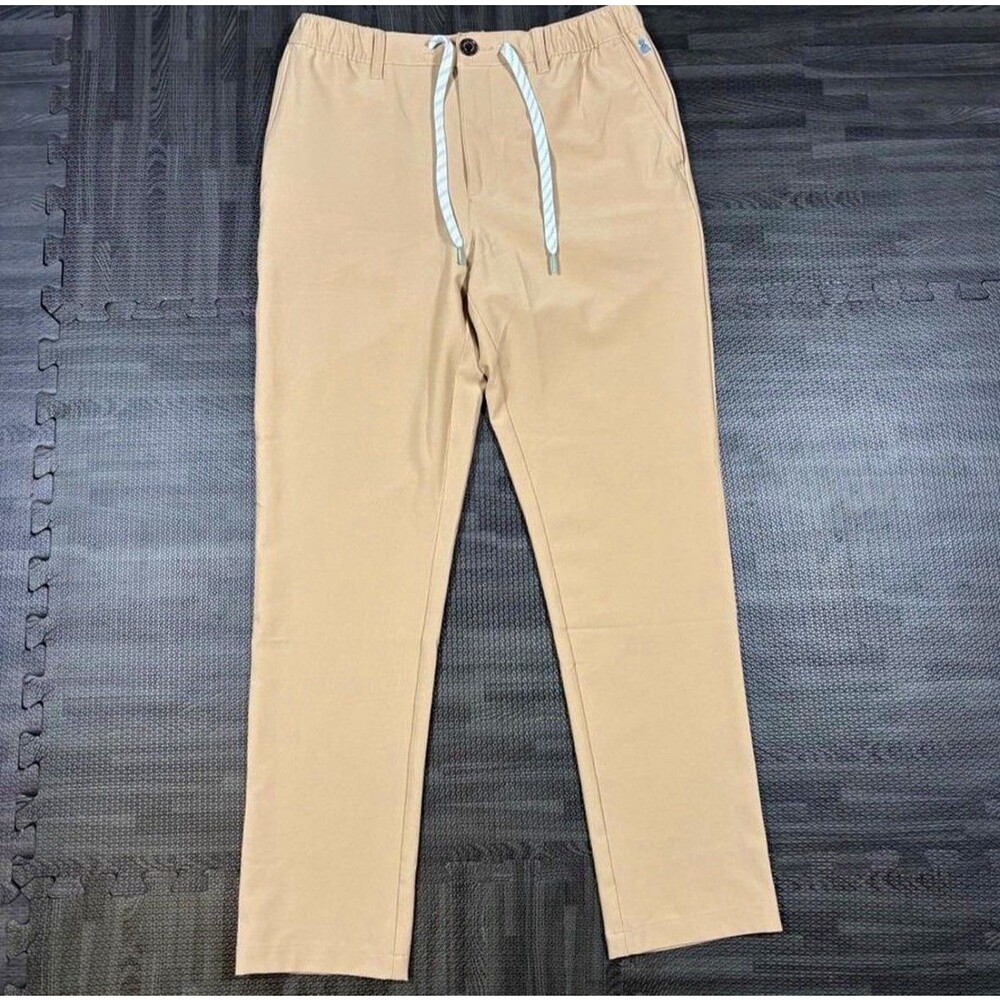 Chubbies Men’s Small Beige Solid Drawstring Elastic Waist Straight Leg Pants